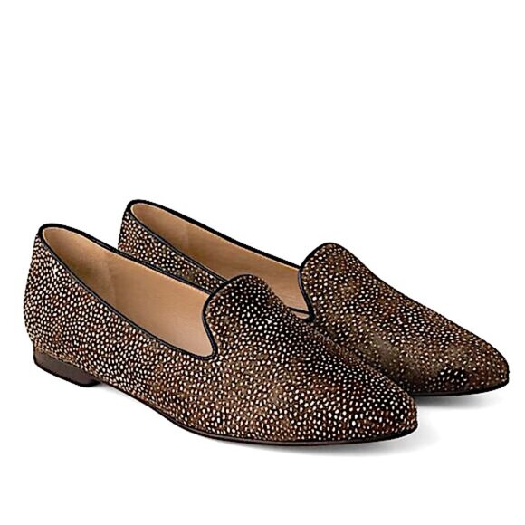 Trask Farrah Genuine Calf Hair Loafer Chocolate/Ivory Calf Hair Women's 8.5 NEW - Picture 1 of 11